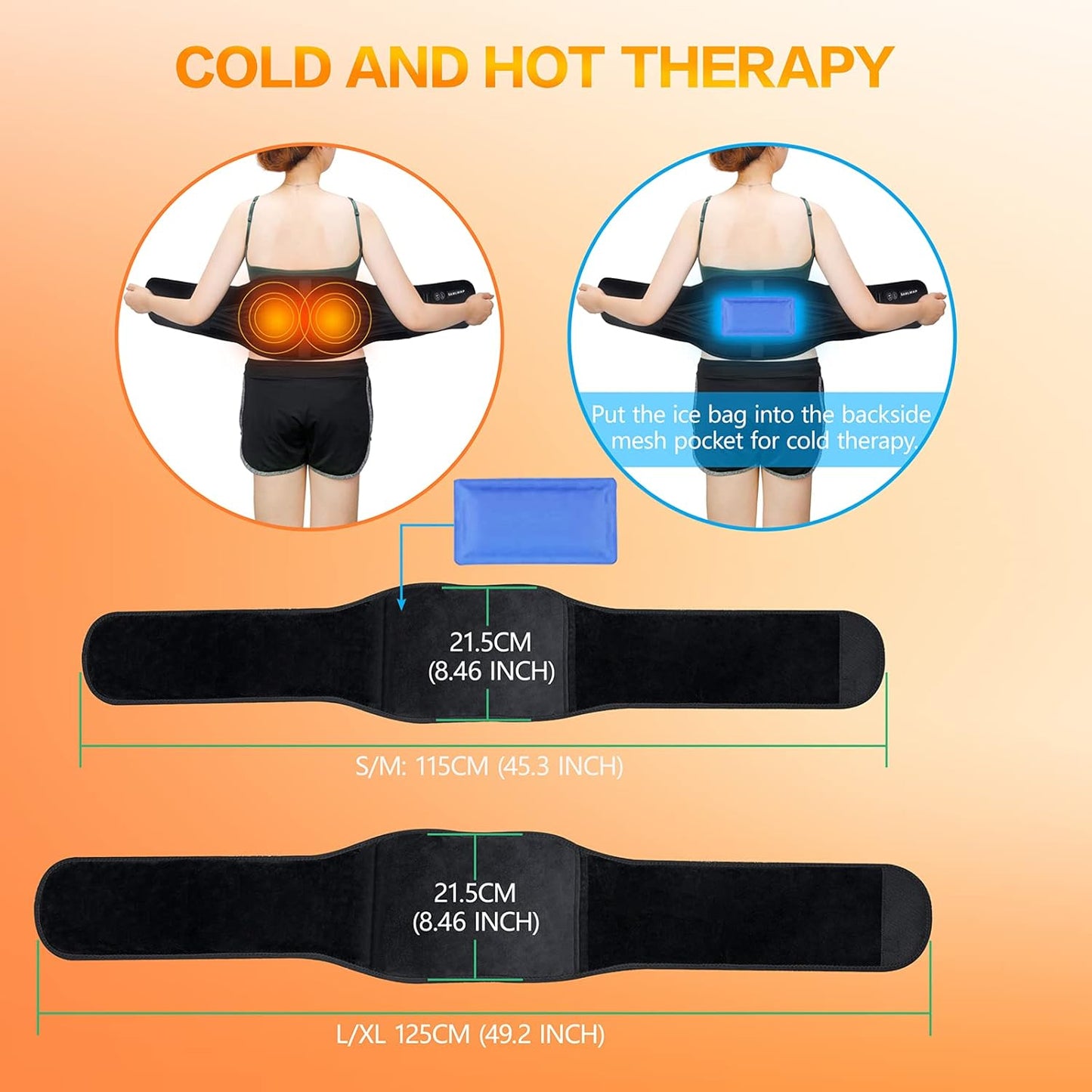 Veyra Noir™ Heated Back Brace – Cordless Lumbar Pain Relief