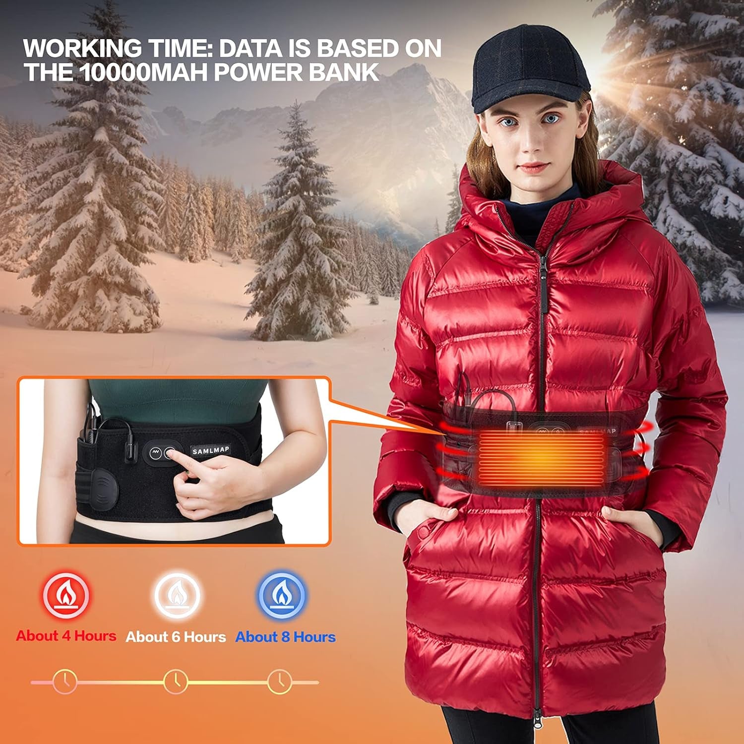 Veyra Noir™ Heated Back Brace – Cordless Lumbar Pain Relief